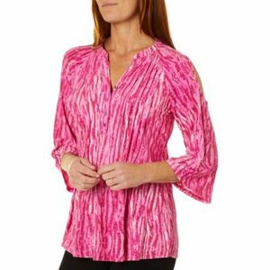 Pink Animal Print Cold Shoulder Top  NEW